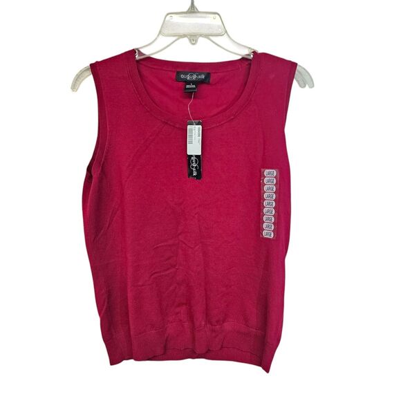 August Silk Womens Silk Blend Sleeveless Top Sz L Burgundy Office Career - Picture 1 of 8